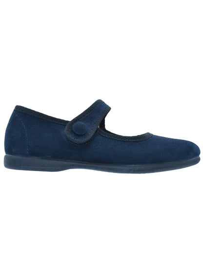 Zapato Niña/ Merceditas Correa Azul -Tokolate