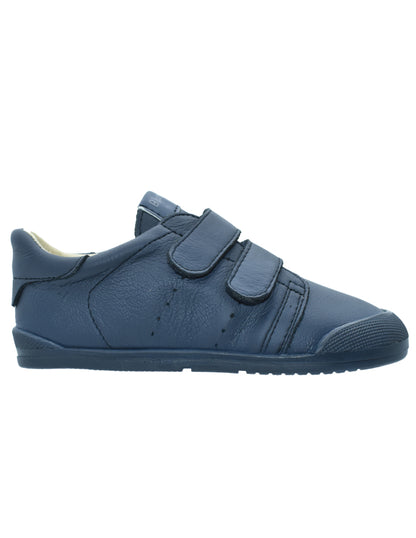 Zapato Barefoot Unisex Basico Dos Velcros Azul -Blanditos