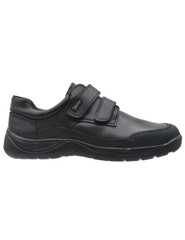 Zapatos Escolar Coqueta Negros con Dos Velcros para Niño