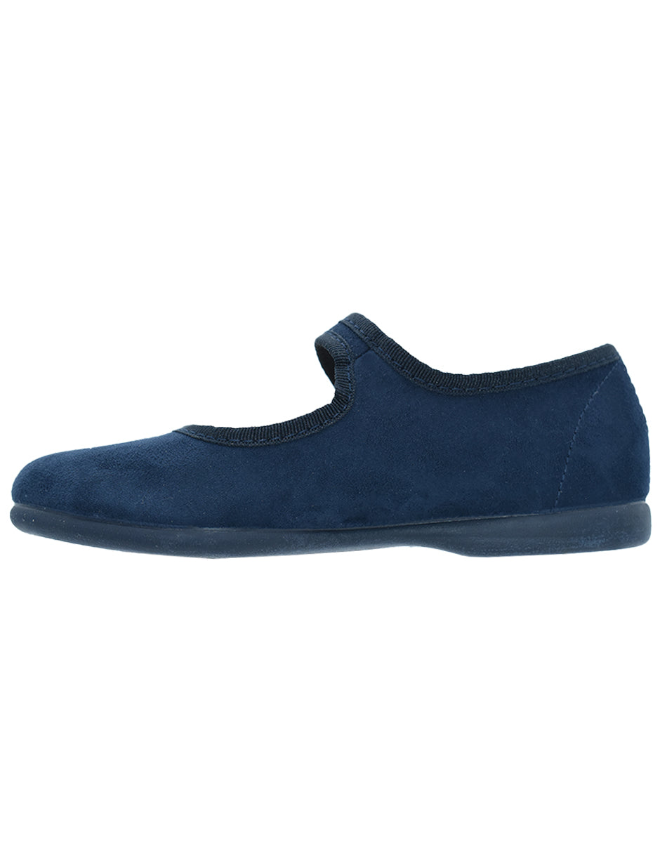 Zapato Niña/ Merceditas Correa Azul -Tokolate