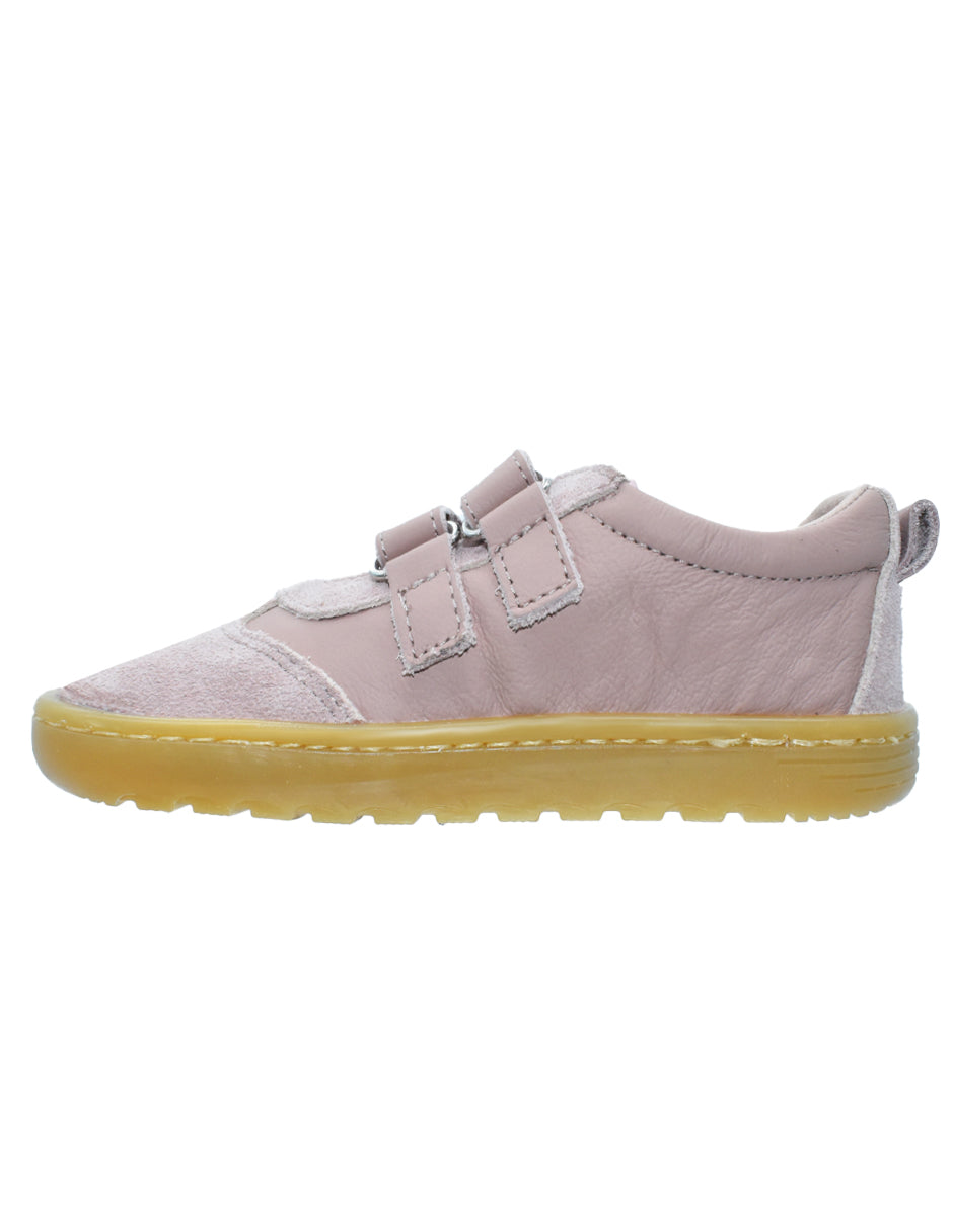 Zapato Barefoot Niña Deportivo Dos Velcros Rosa -Blanditos