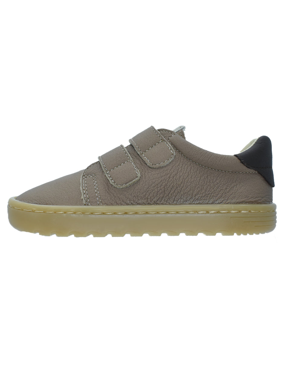 Zapato Barefoot Unisex Deportivo Piel Dos Velcros Café -Blanditos
