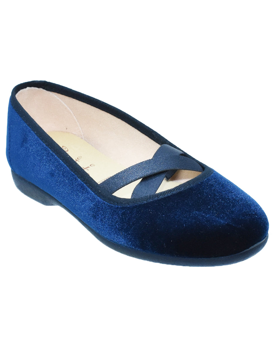 Zapato Niña/Balerina Resorte C Azul -Tokolate