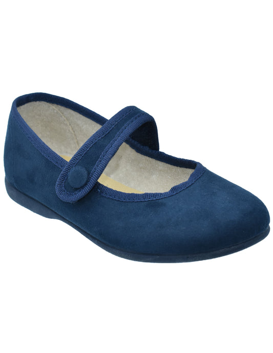 Zapato Niña Mj Botón/Serratex Azul -Pekis