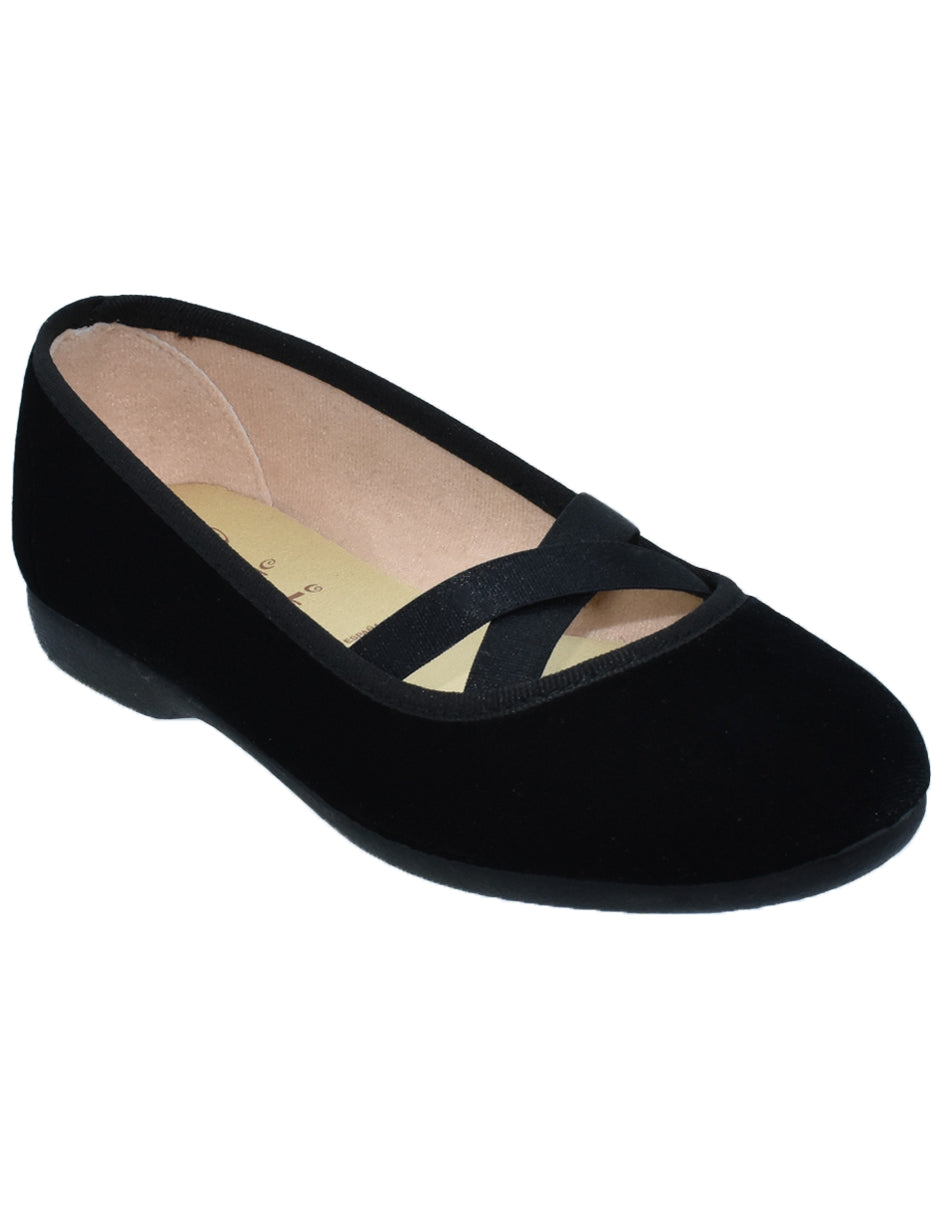 Zapato Niña/Balerina Resorte C Negro -Tokolate