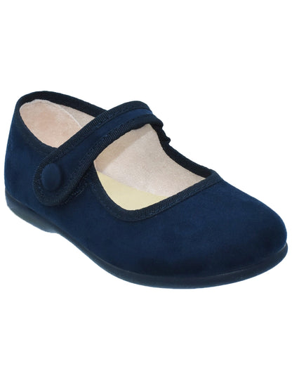 Zapato Niña/ Merceditas Correa Azul -Tokolate