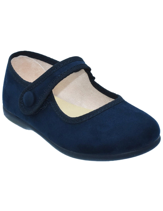 Zapato Niña/ Merceditas Correa Azul -Tokolate
