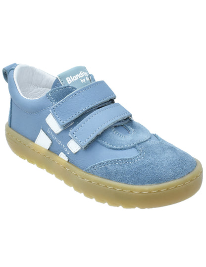 Zapato Barefoot Unisex Deportivo Dos Velcros Azul -Blanditos