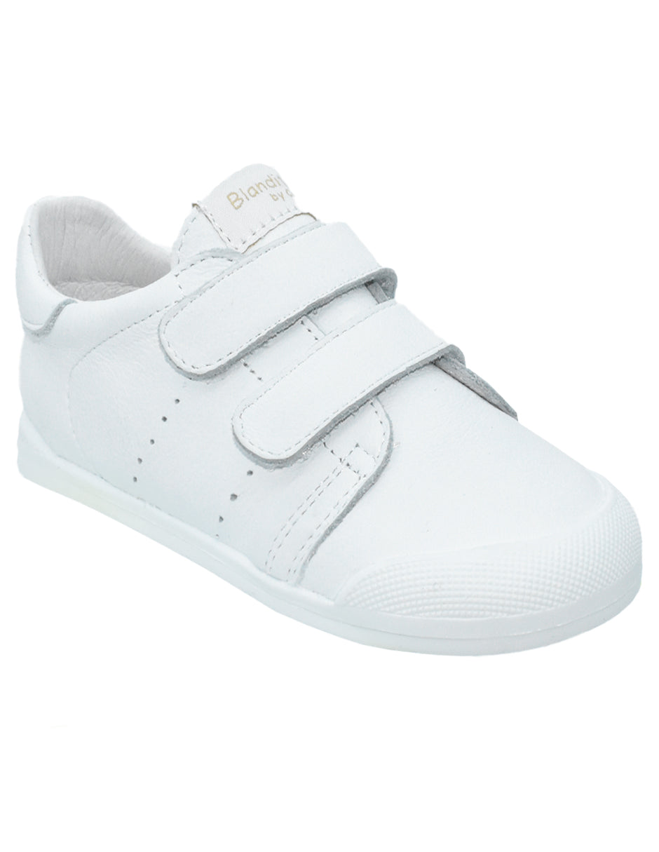Zapato Barefoot Unisex Basico Dos Velcros Blanco -Blanditos