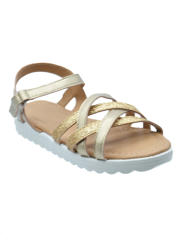 Sandalia Niña Tiras Doradas con Glitter Ajuste Seguro -GEORGIE BOY