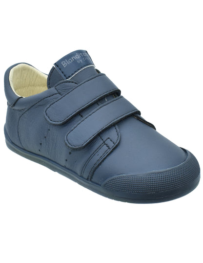 Zapato Barefoot Unisex Basico Dos Velcros Azul -Blanditos
