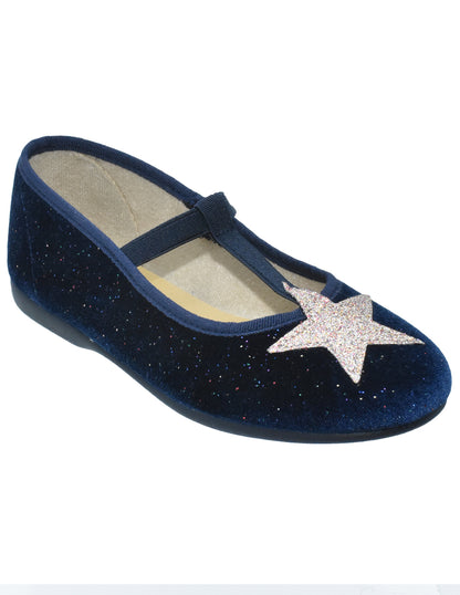 Zapato Niña/Resorte Estrella/V Azul -Pekis