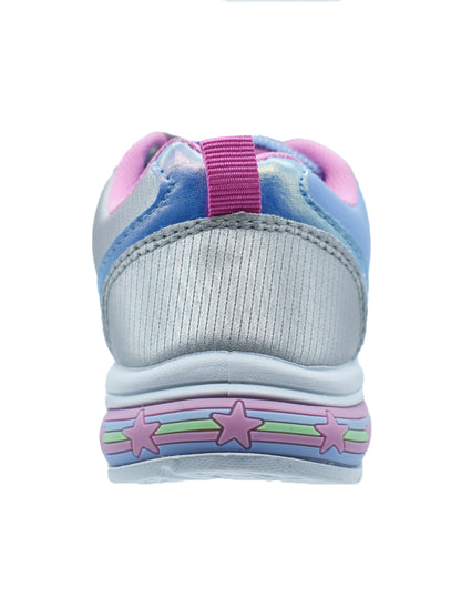 Tenis Georgie Boy Plateados Diseño Stitch con Luces y Estrellas para Niña