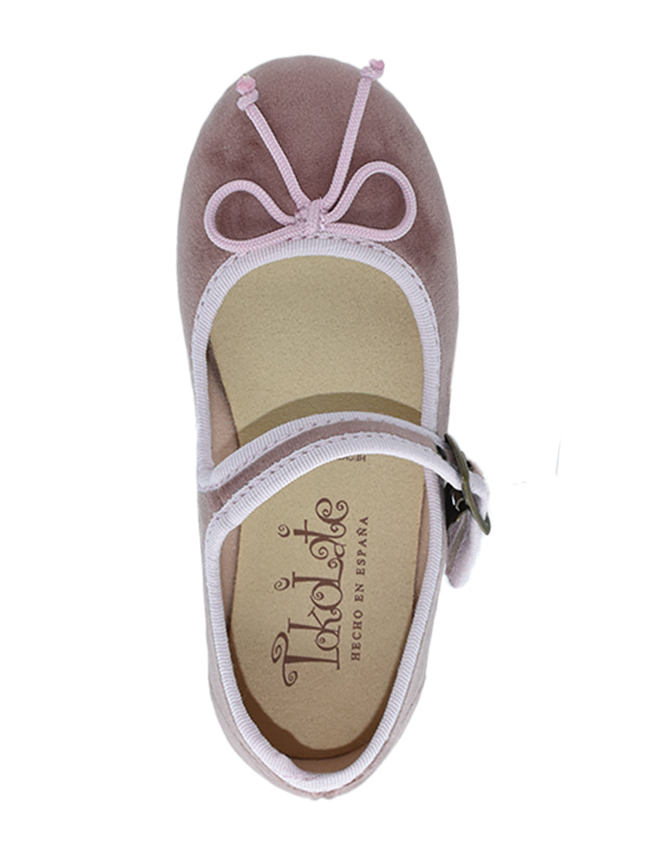 Zapato Niña/ Mercedes Hebilla/ Rosa -Tokolate