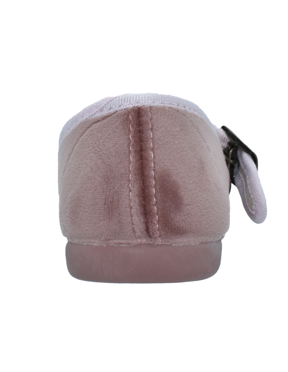 Zapato Niña/ Mercedes Hebilla/ Rosa -Tokolate