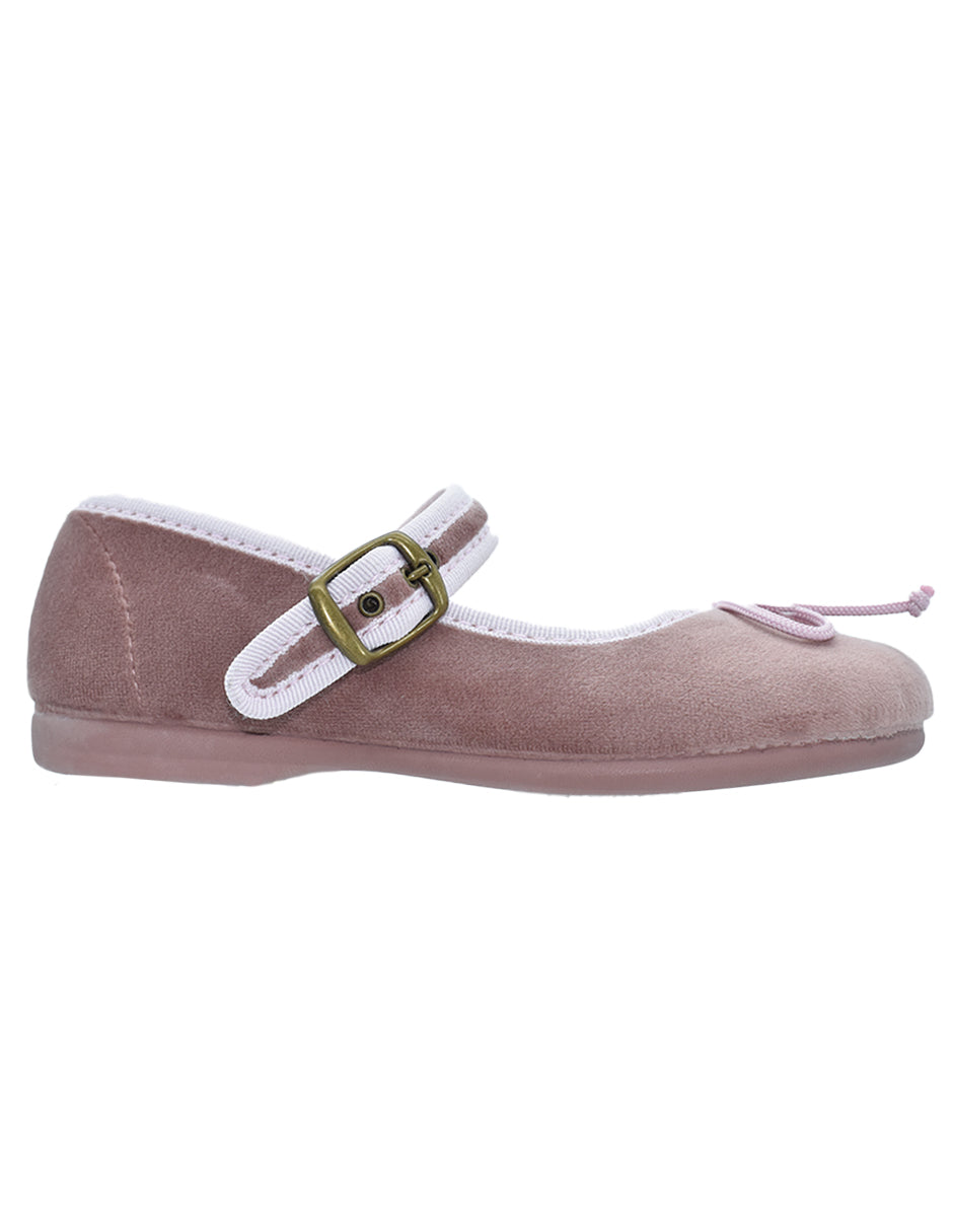 Zapato Niña/ Mercedes Hebilla/ Rosa -Tokolate