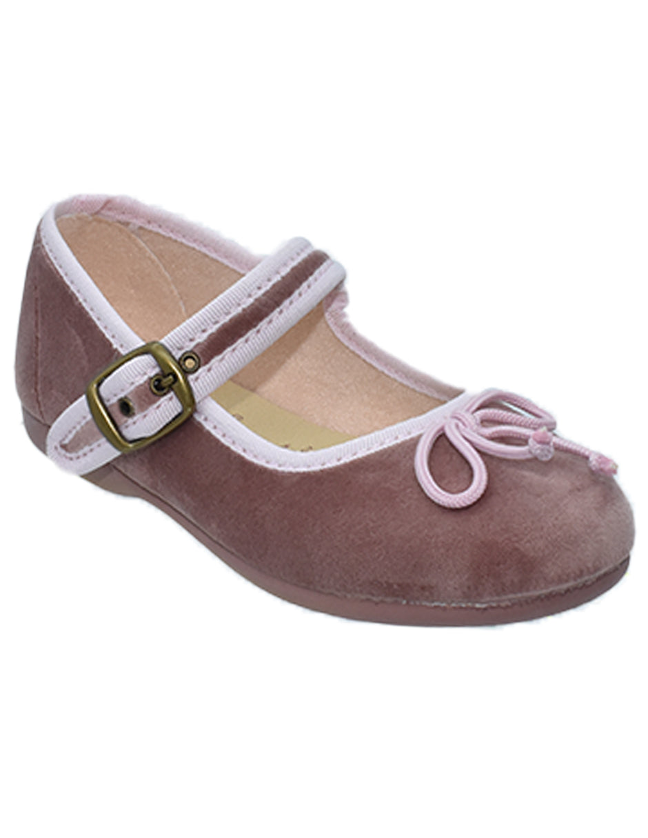 Zapato Niña/ Mercedes Hebilla/ Rosa -Tokolate