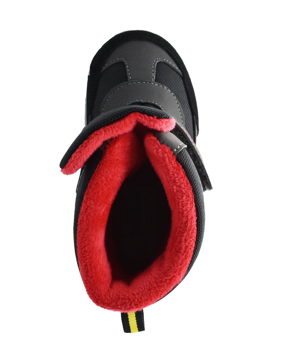 Bota Georgie Boy Negras Diseño Spiderman con Dos Velcros para Niño