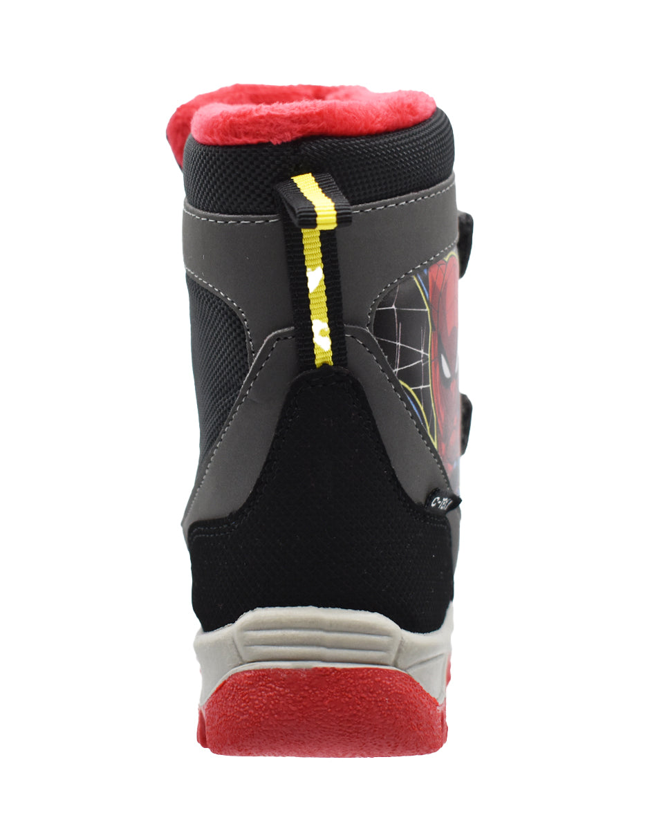 Bota Georgie Boy Negras Diseño Spiderman con Dos Velcros para Niño