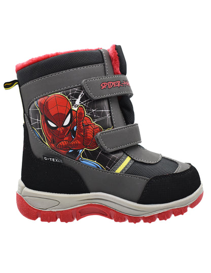 Bota Georgie Boy Negras Diseño Spiderman con Dos Velcros para Niño