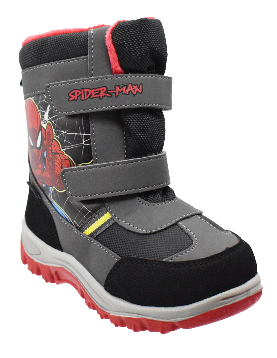 Bota Georgie Boy Negras Diseño Spiderman con Dos Velcros para Niño