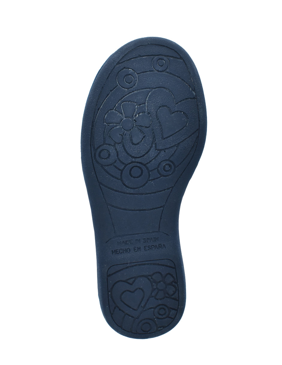 Zapato Niña Mj Botón/Serratex Azul -Pekis