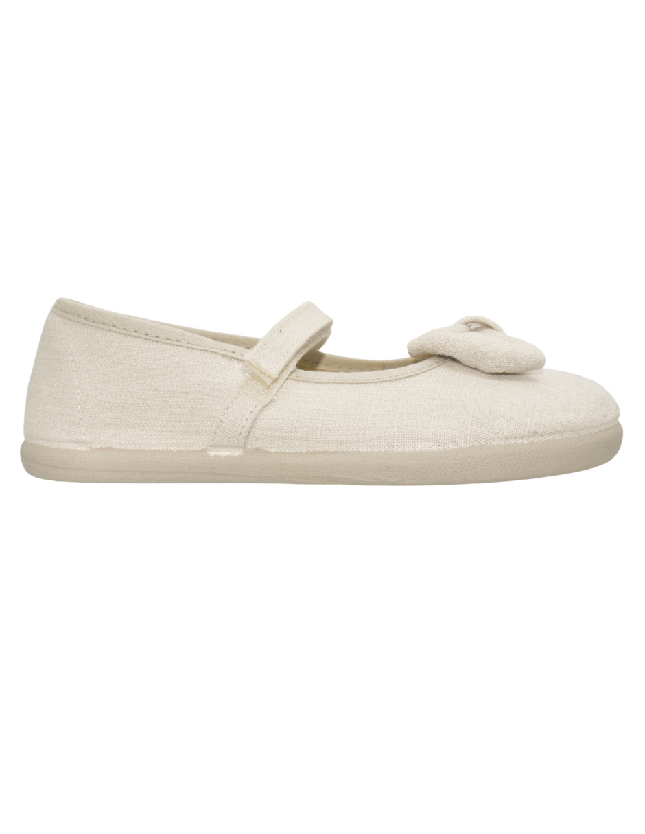 Merceditas Pekis Beige con Moño para Niña