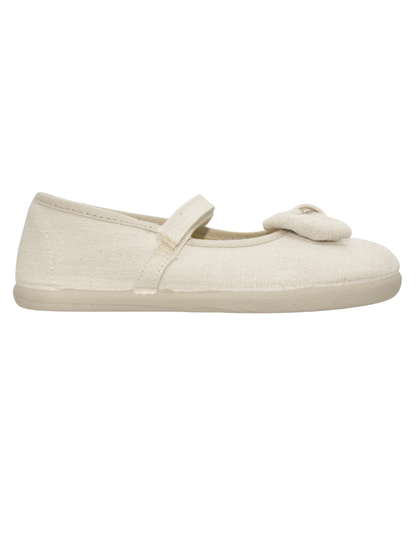 Merceditas Pekis Beige con Moño para Niña