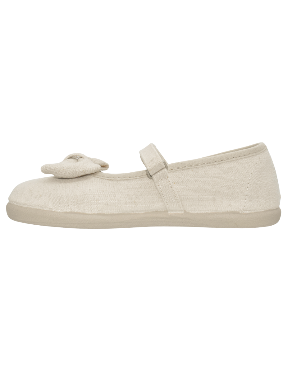 Merceditas Pekis Beige con Moño para Niña