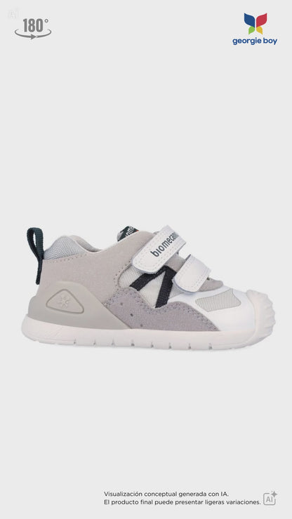 Zapato Biomecanics Blanco con Dos Velcros V para Bebé