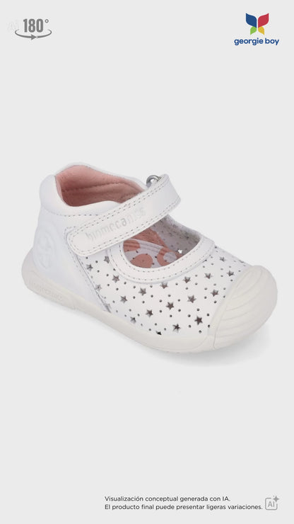 Zapato Biomecanics Blanco Calado de Mercedes para Bebé