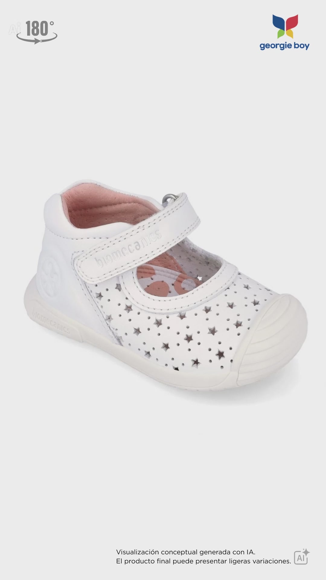 Zapato Biomecanics Blanco Calado de Mercedes para Bebé