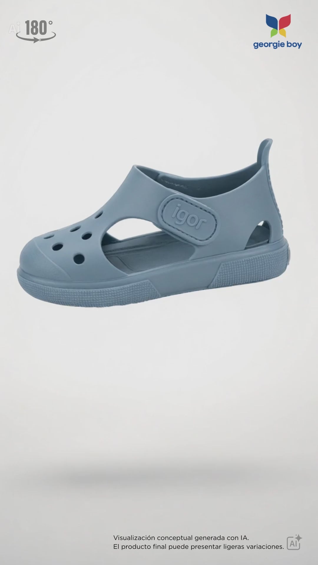 Sandalia Igor Sport Con Velcro Océano para Niño