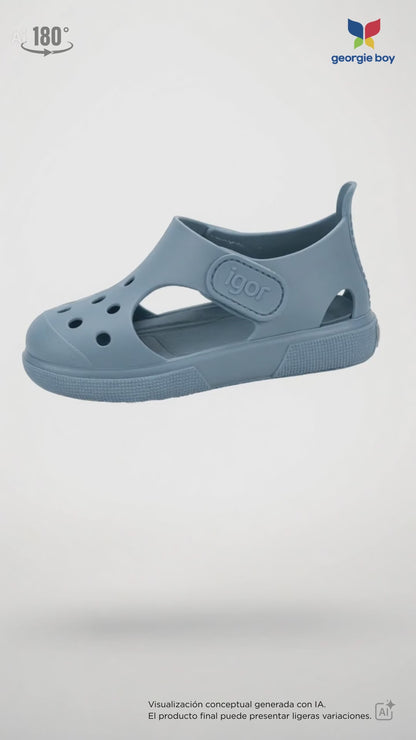 Sandalia Igor Sport Con Velcro Océano para Niño