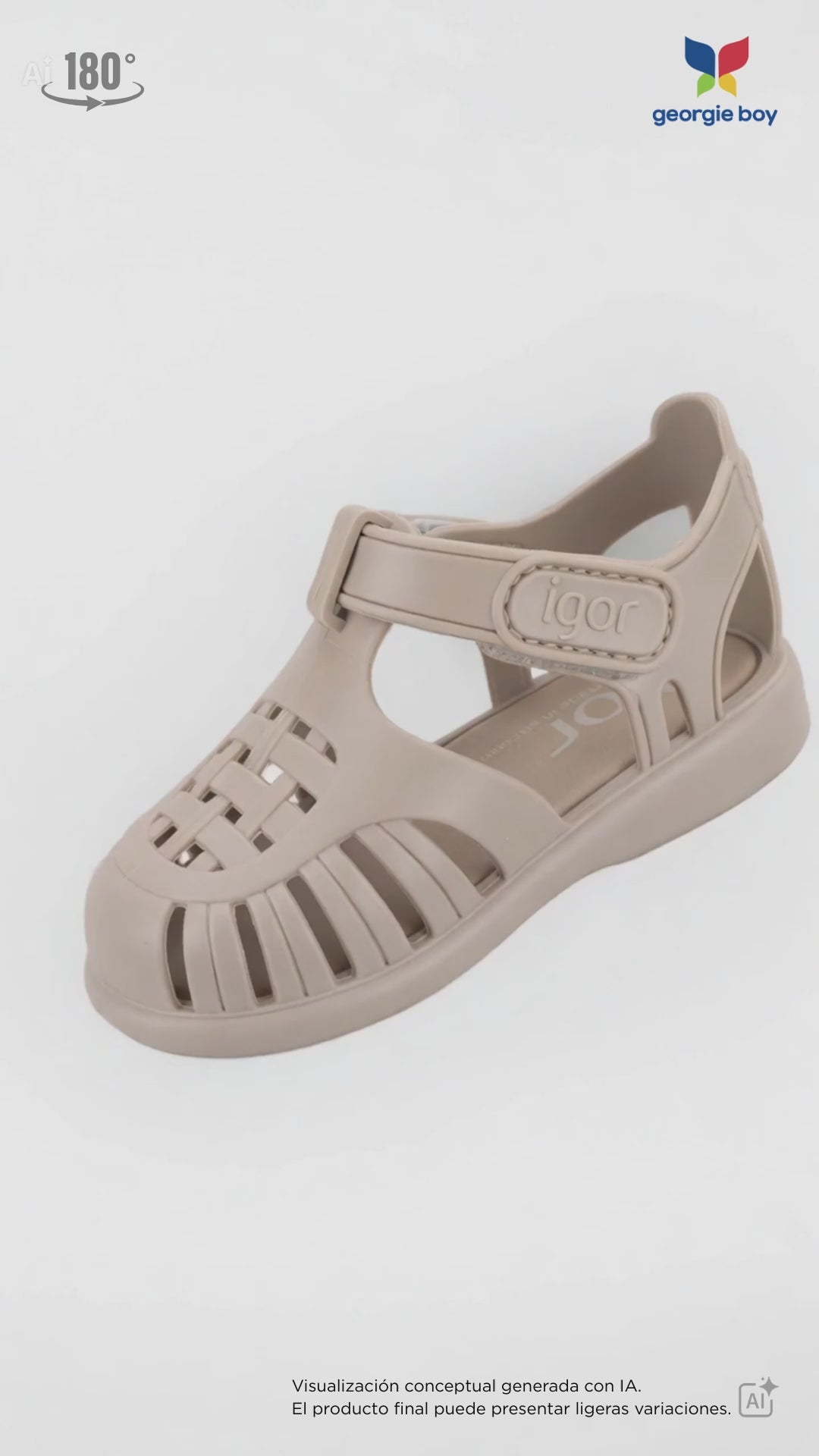 Sandalia Igor Croco Con Velcro Matchas para Niño