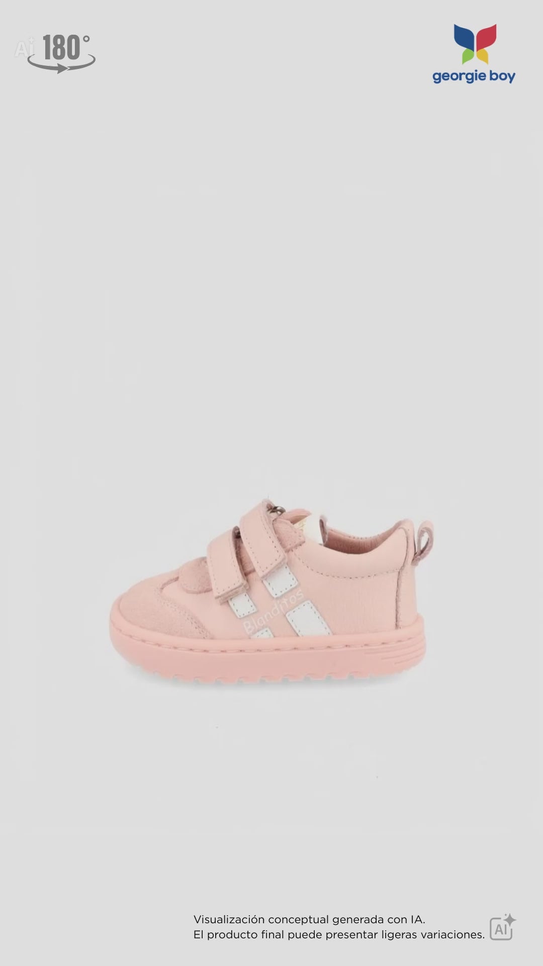 Zapato Barefoot Blanditos Dos Velcros Puntera Rosas para Niña