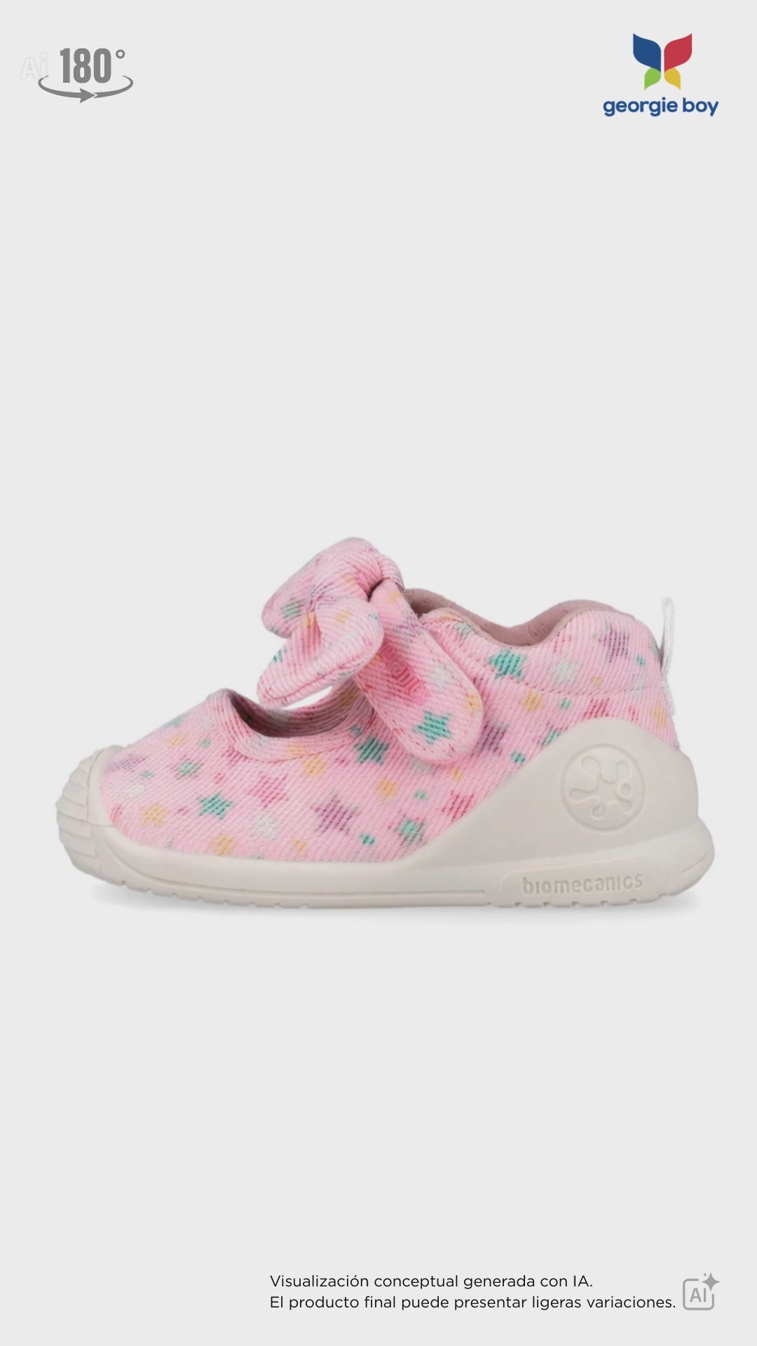 Zapato Biomecanics Rosa Estampada de Mercedes para Bebé