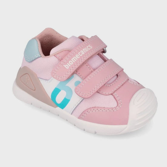 Zapato Biomecanics Rosa Velcro Doble B para Bebé