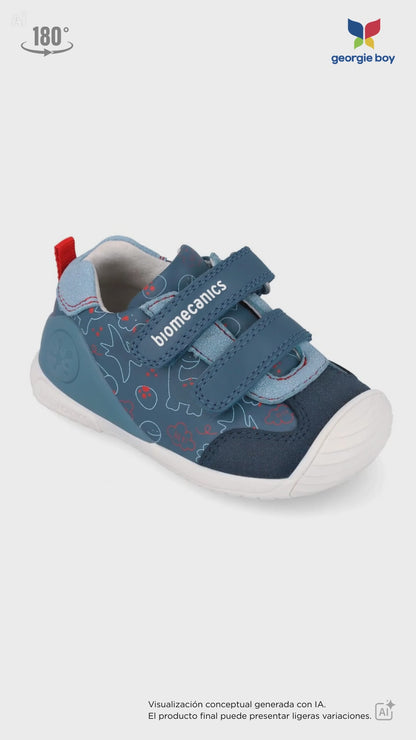 Zapato Biomecanics Petrol Dinosaurios para Bebé