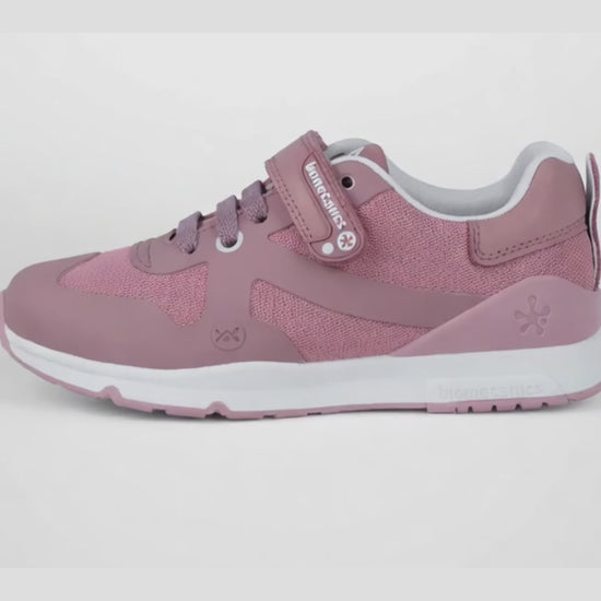Zapato Deportivo Biomecanics Malva con Velcro/Resorte para Niña