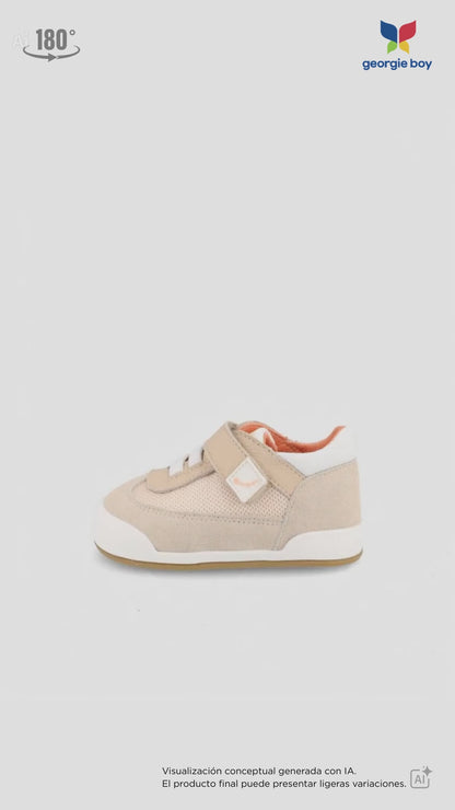 Zapato Barefoot Blanditos Agujeta Resorte Beige para Niño