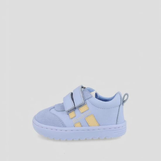 Zapato Barefoot Blanditos Dos Velcros Puntera Azules para Niño