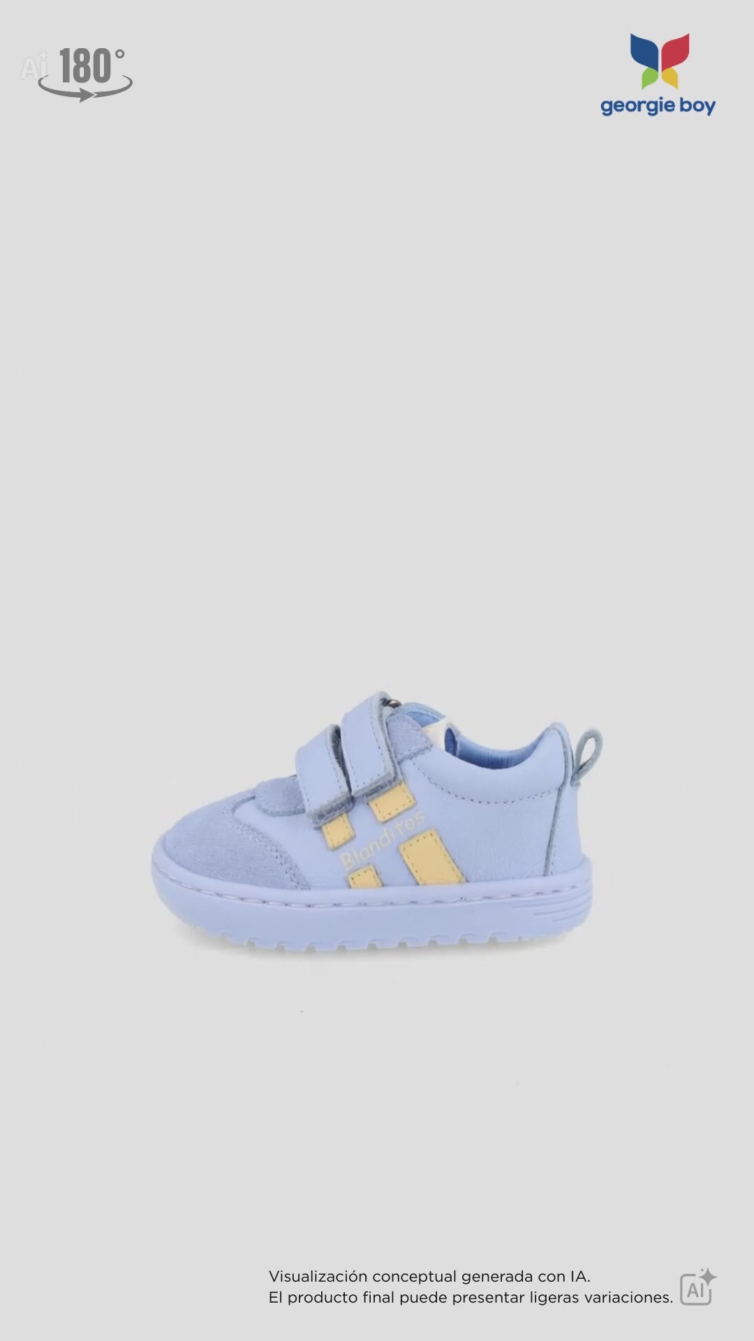 Zapato Barefoot Blanditos Dos Velcros Puntera Azules para Niño