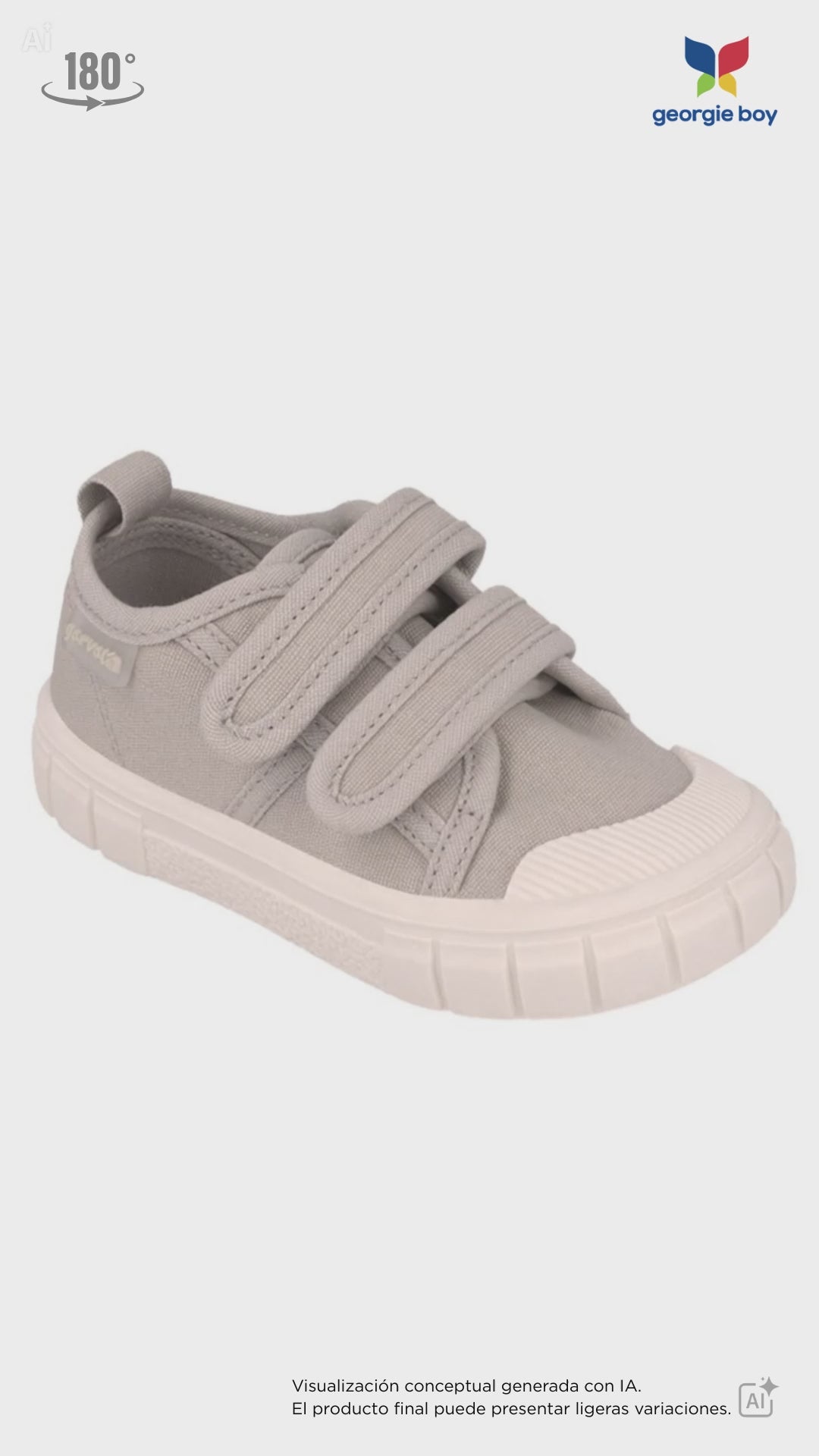 Zapato Garvalin Lona Dos Velcros Crudo para Niño
