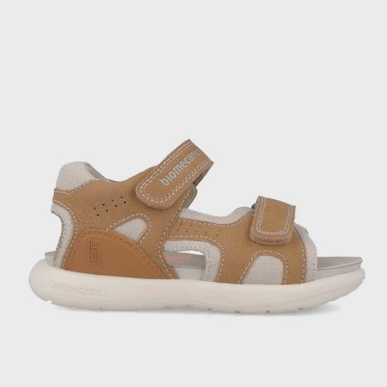 Sandalia Biomecanics Natural Descubierta con Velcros para Niño
