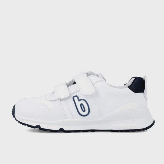 Zapato  Biomecanics Blanco-Azul con Dos Velcros Unisex
