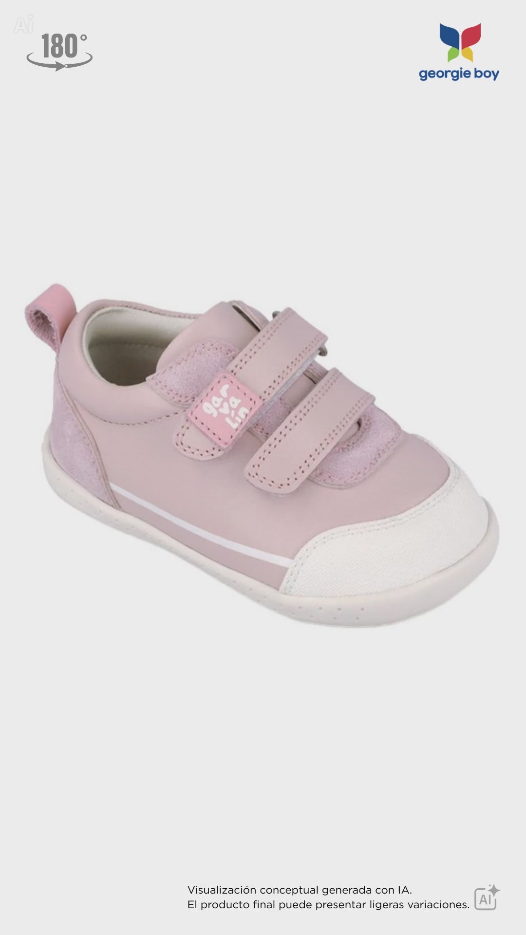 Zapato Barefoot Garvalin Dos Velcros Rosa