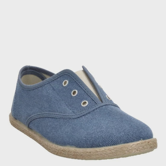 Zapato Tokolate Ingles Resorte/cotton Jeans para Niño