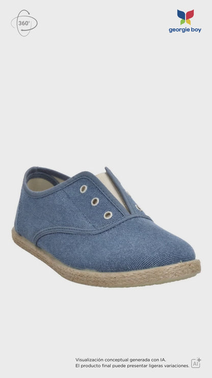 Zapato Tokolate Ingles Resorte/cotton Jeans para Niño