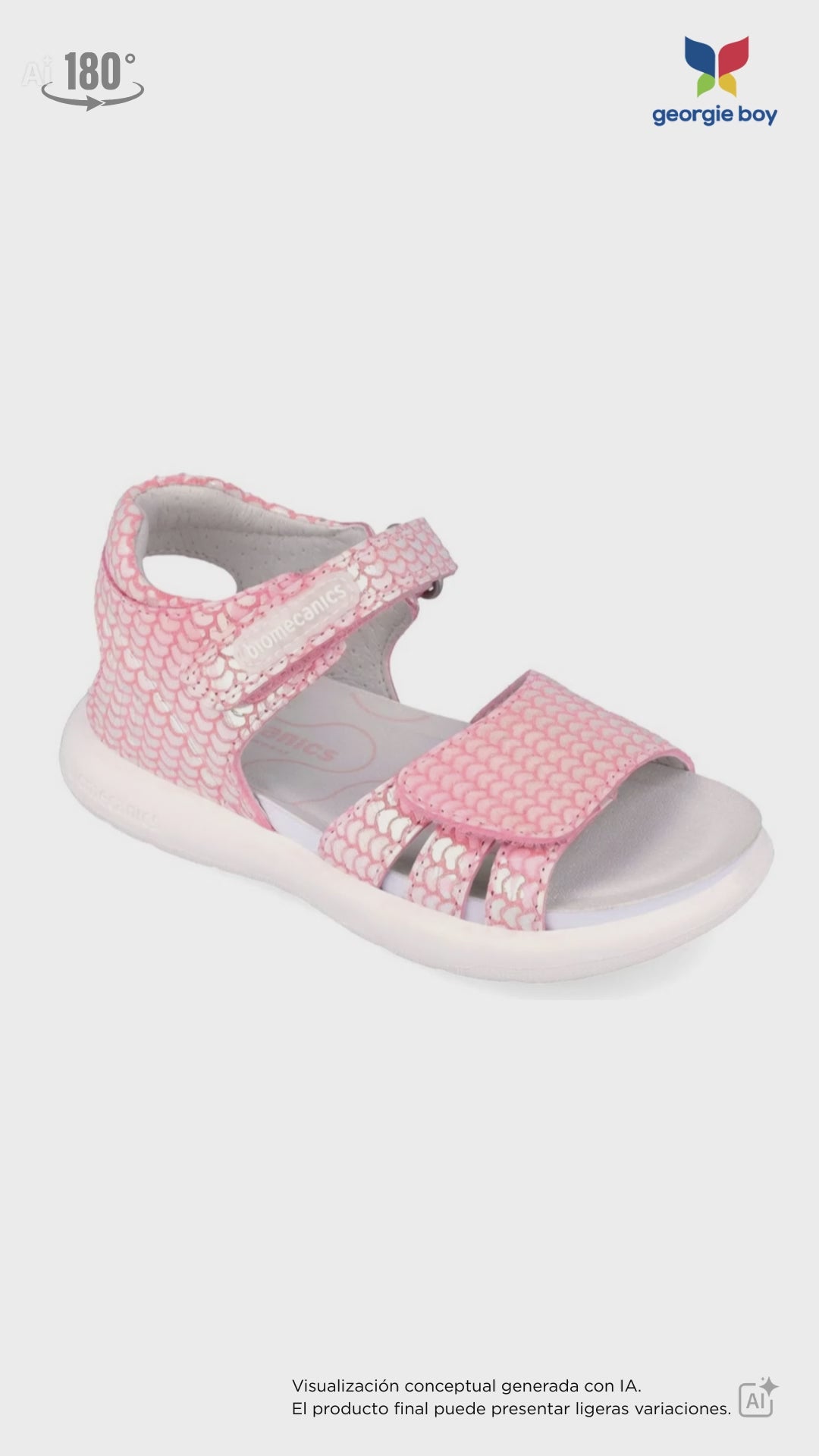 Sandalia Biomecanics Barby con Pala Velcro y Laminada para Niña